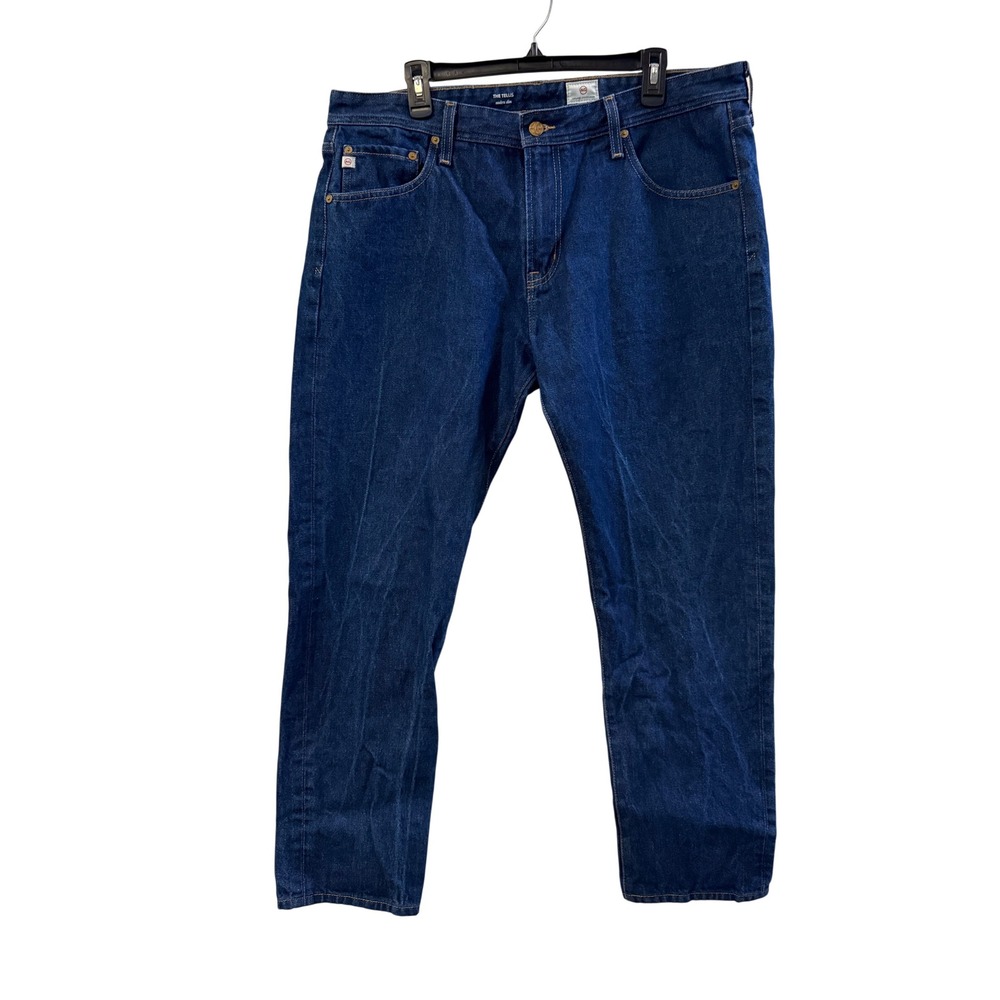AG Adriano Goldschmied The Tellis Modern Slim Jeans Mens 38x34 Dark Indigo Blue